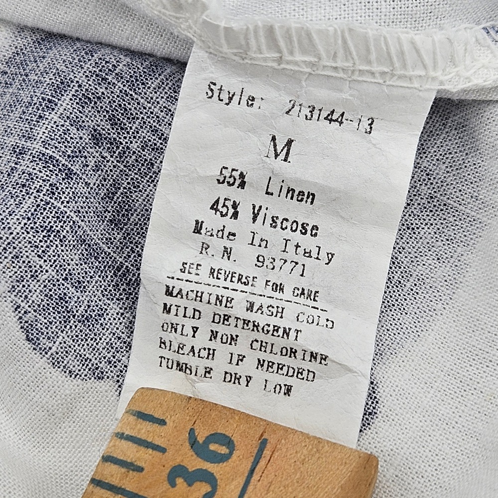Camille & Co Linen Blend‎ Made in Italy Polka Dot Skirt Coastal Euro Summer M - Picture 3 of 6